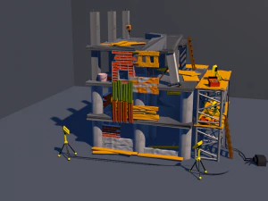 construction de dessins anim&eacute;s Modèle 3D