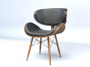 आधुनिक कार्यालय लकड़ी की कुर्सी 3D मॉडल