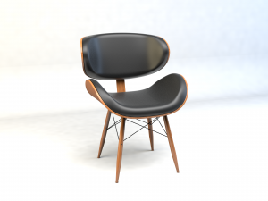 modern office wooden chair 3D Model
