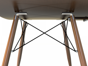 modern office wooden chair 3D Model