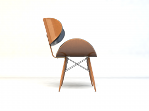 modern office wooden chair 3D Model