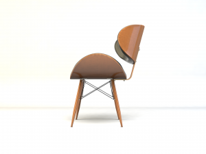 modern office wooden chair 3D Model