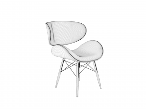 modern office wooden chair 3D Model