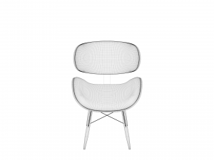 modern office wooden chair 3D Model