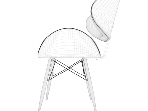 modern office wooden chair 3D Model