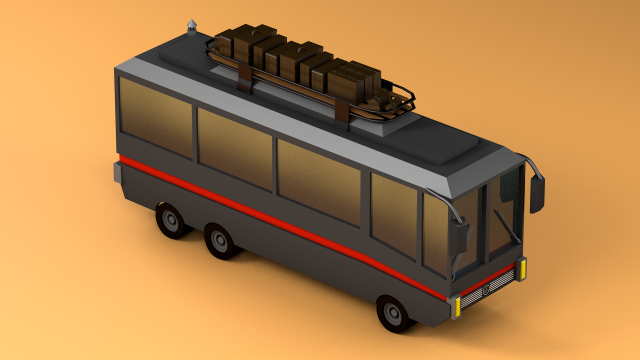 lowpoly bus 3D Модель .c4d .max .obj .3ds .fbx .stl .blend 