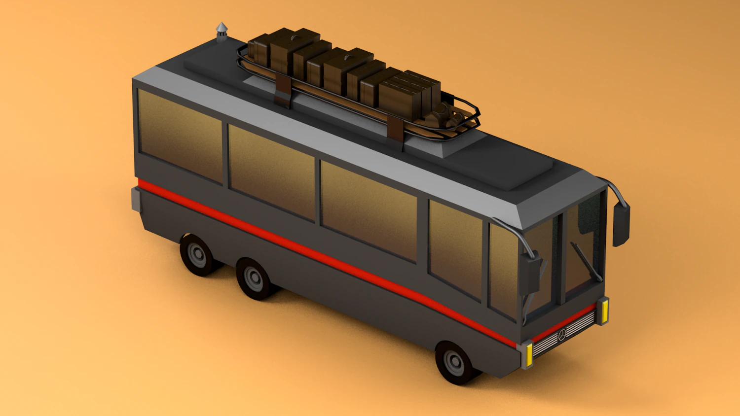 &ocirc;nibus lowpoly Modelo 3D .c4d .max .obj .3ds .fbx .stl .blend 