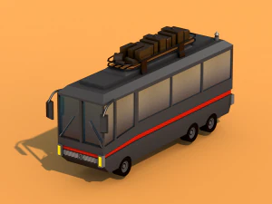 &ocirc;nibus lowpoly Modelo 3D