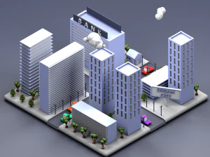 cidade lowpoly Modelo 3D