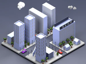 cidade lowpoly Modelo 3D