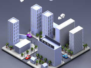 lowpoly city Modelo 3D