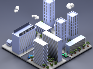lowpoly city Modelo 3D