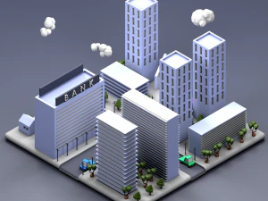 cidade lowpoly Modelo 3D