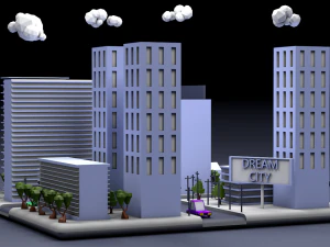 cidade lowpoly Modelo 3D