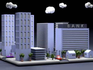 cidade lowpoly Modelo 3D