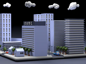 cidade lowpoly Modelo 3D
