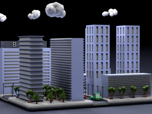 cidade lowpoly Modelo 3D