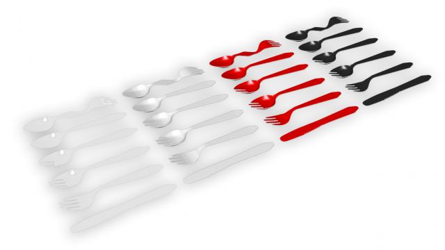 plastic utensils 3D Model .c4d .max .obj .3ds .fbx .stl .blend 