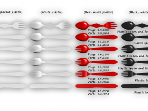 plastic utensils 3D Model