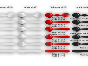 plastic utensils 3D Model