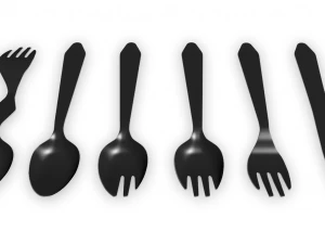 plastic utensils 3D Model