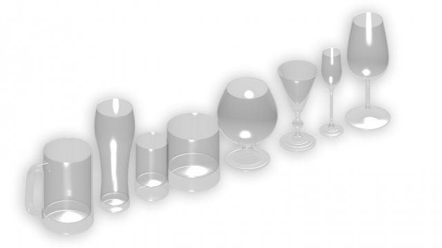 glasses for drinks Model 3D .c4d .max .obj .3ds .fbx .stl .blend 