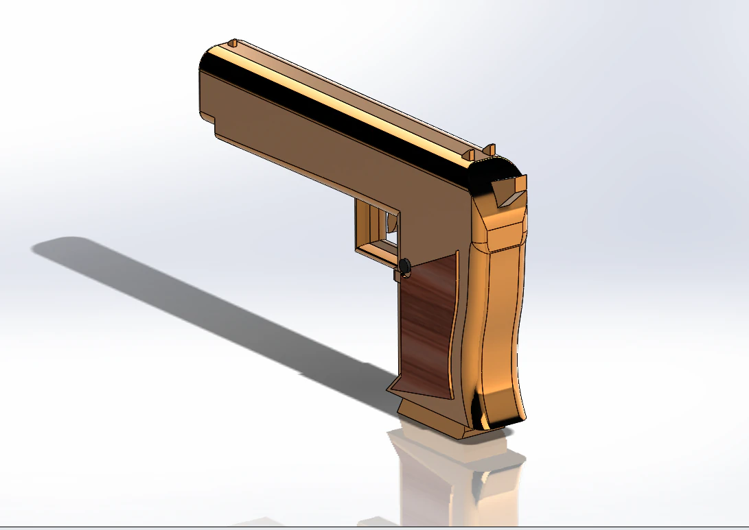 gold deagle 3D Model .c4d .max .obj .3ds .fbx .stl .blend 