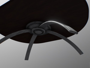 wooden table chrome legs Model 3D