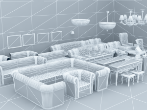 classic furniture and props 3D-Modell