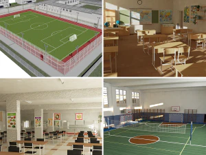 school scene 3D Model