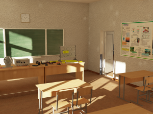 school scene Model 3D