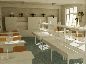 school scene Model 3D