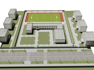 school scene Model 3D
