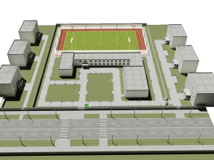 school scene 3D Model