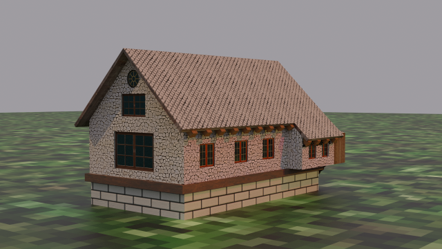 medieval village house 3Dモデル .c4d .max .obj .3ds .fbx .stl .blend 