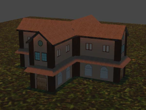 casa medieval cruciforme Modelo 3D