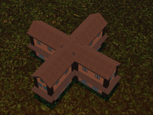 cruciform medieval house 3D Model