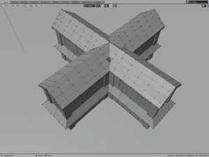 cruciform medieval house 3D Model