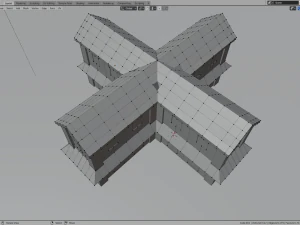 cruciform medieval house 3D Model