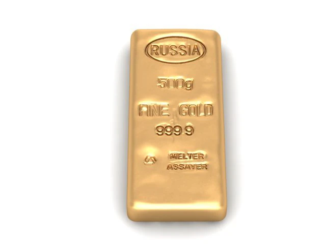 russia gold bar 3D Model .c4d .max .obj .3ds .fbx .stl .blend 