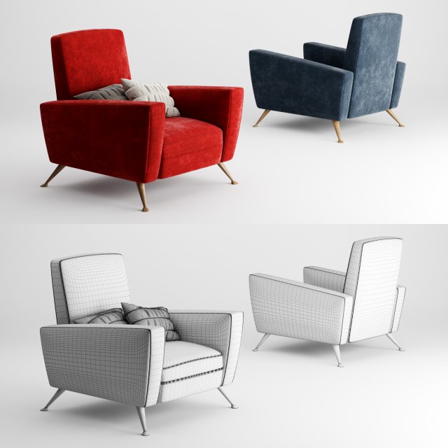 armchair Model 3D .c4d .max .obj .3ds .fbx .stl .blend