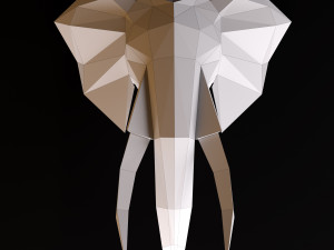 elephant head low poly Modèle 3D