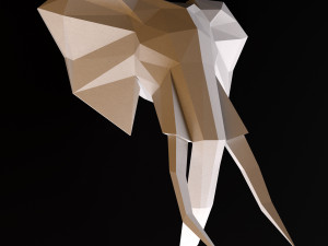 elephant head low poly Modèle 3D