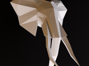 elephant head low poly Modèle 3D