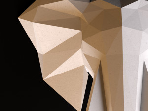 elephant head low poly Modèle 3D