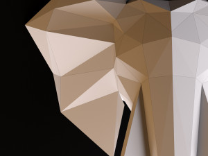 elephant head low poly Modèle 3D
