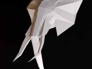 elephant head low poly Modèle 3D