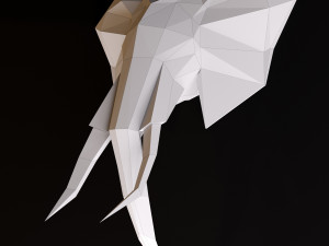 elephant head low poly Modèle 3D