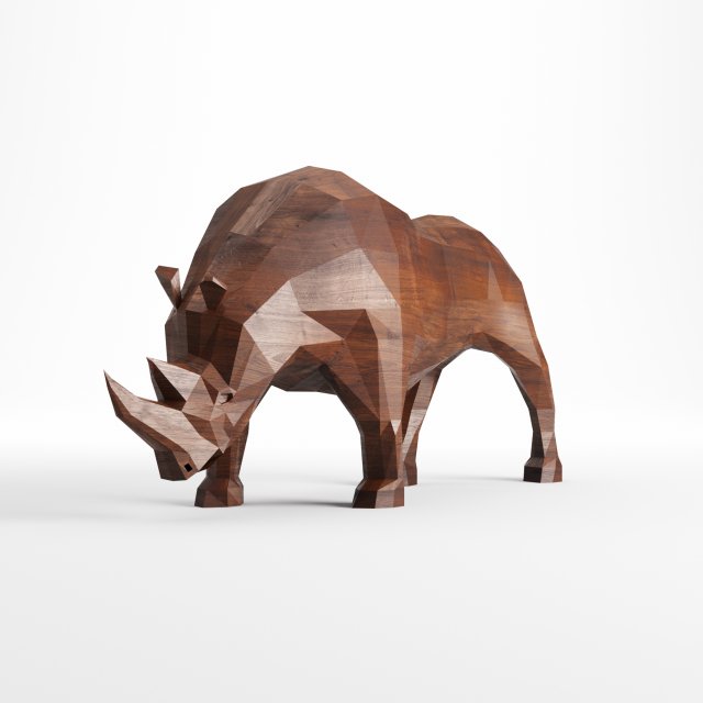 rhinoceros low poly Modelo 3D .c4d .max .obj .3ds .fbx .stl .blend 
