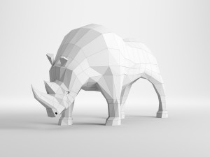 rhinoceros low poly Modelo 3D